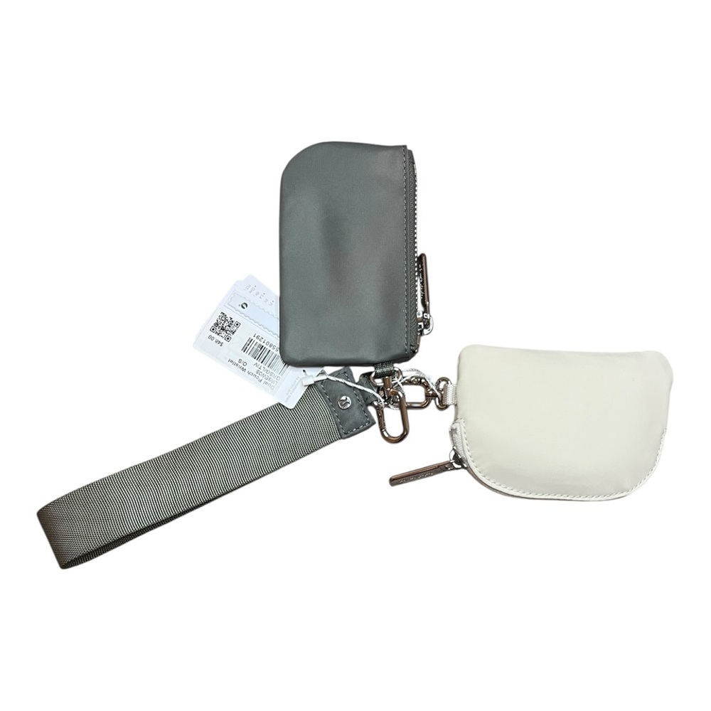 Lululemon Dual Pouch Wristlet Grey Sage Light Ivory - Picture 2 of 3